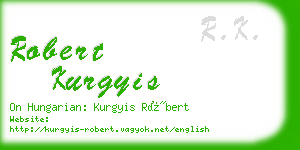 robert kurgyis business card